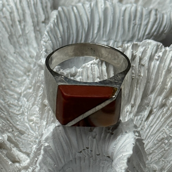 925 Sterling Silver Agate Ring Size 7