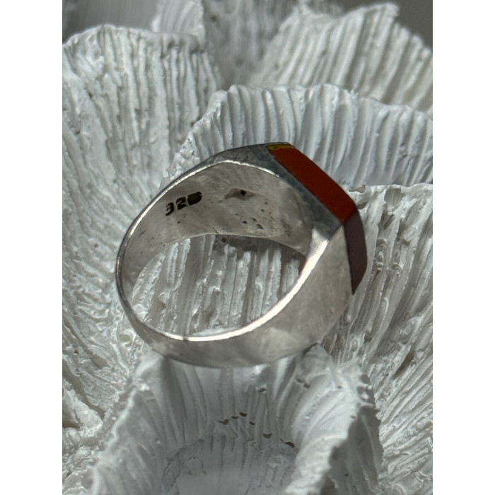 925 Sterling Silver Agate Ring Size 7