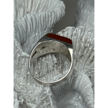 925 Sterling Silver Agate Ring Size 7