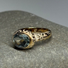 925 Sterling Silver Gold Plated Topaz Ring Size 6