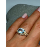 925 Sterling Silver Gold Plated Topaz Ring Size 6