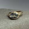 925 Sterling Silver Gold Plated Topaz Ring Size 6