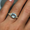 925 Sterling Silver Gold Plated Topaz Ring Size 6