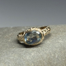 925 Sterling Silver Gold Plated Topaz Ring Size 6