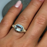 925 Sterling Silver Gold Plated Topaz Ring Size 6