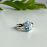 925 Sterling Silver Topaz Ring Size 7