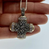 925 Sterling Silver CZ & Marcasites Chain With Cross