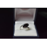 925 Sterling Silver Black Nephrite Ring Size 7.25