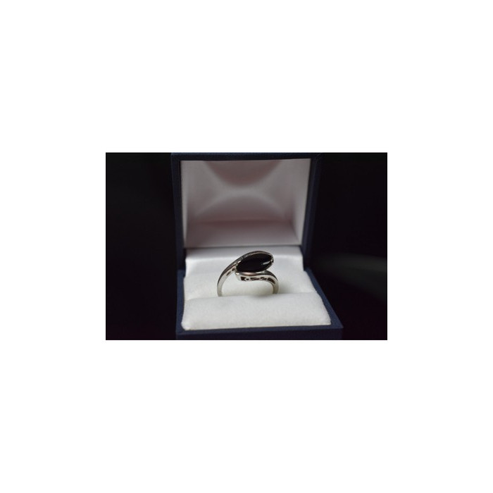 925 Sterling Silver Black Nephrite Ring Size 7.25