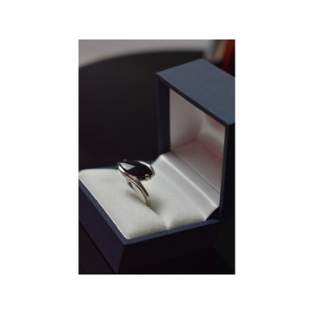 925 Sterling Silver Black Nephrite Ring Size 7.25