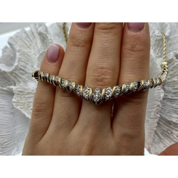 925 Sterling Silver Gold Plated Diamonds Necklace