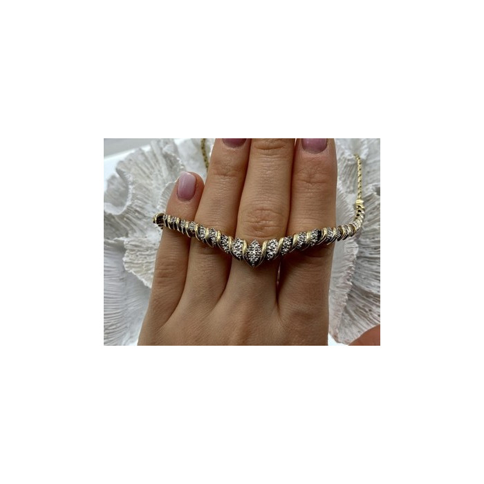 925 Sterling Silver Gold Plated Diamonds Necklace