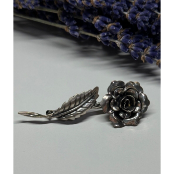 Jewelart 925 Sterling Silver Rose Brooch