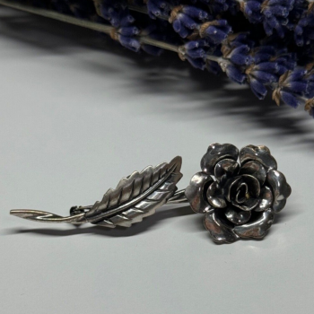 Jewelart 925 Sterling Silver Rose Brooch