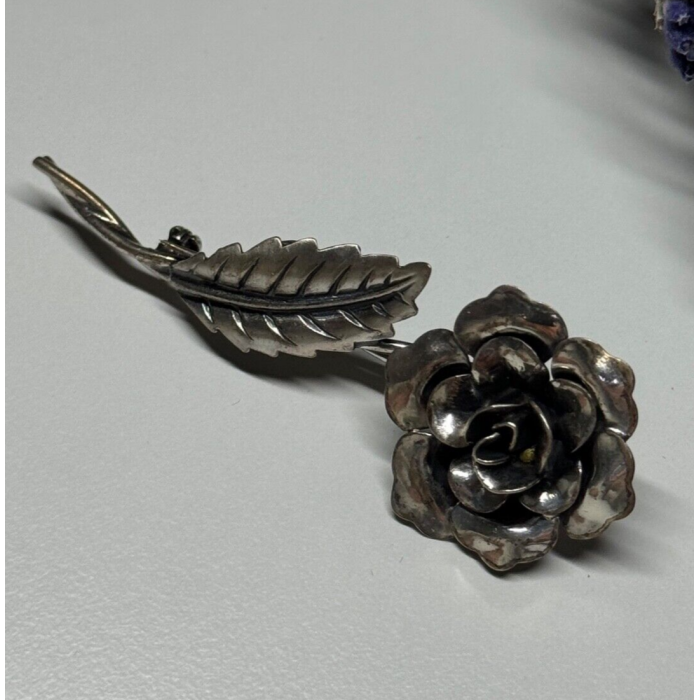 Jewelart 925 Sterling Silver Rose Brooch