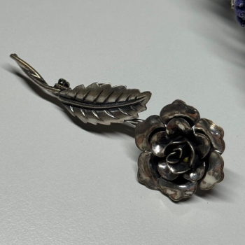 Jewelart 925 Sterling Silver Rose Brooch