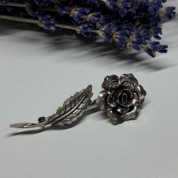 Jewelart 925 Sterling Silver Rose Brooch