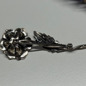 Jewelart 925 Sterling Silver Rose Brooch