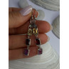 925 Sterling Silver Amethyst & Garnet & Citrine Earrings Length 2.30 inch
