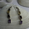 925 Sterling Silver Amethyst & Garnet & Citrine Earrings Length 2.30 Inch