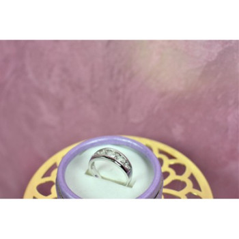 925 Sterling Silver CZ Band Ring Size 9.75