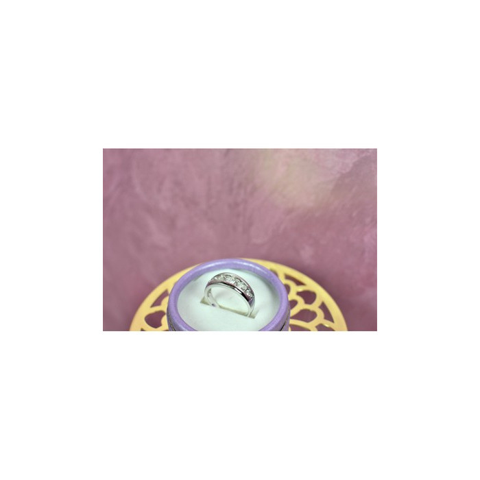 925 Sterling Silver CZ Band Ring Size 9.75