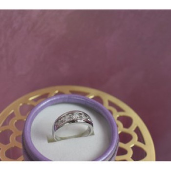 925 Sterling Silver CZ Band Ring Size 9.75