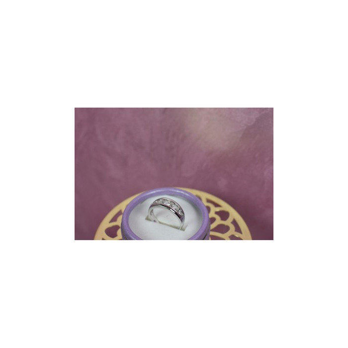 925 Sterling Silver CZ Band Ring Size 9.75