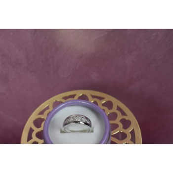 925 Sterling Silver CZ Band Ring Size 9.75