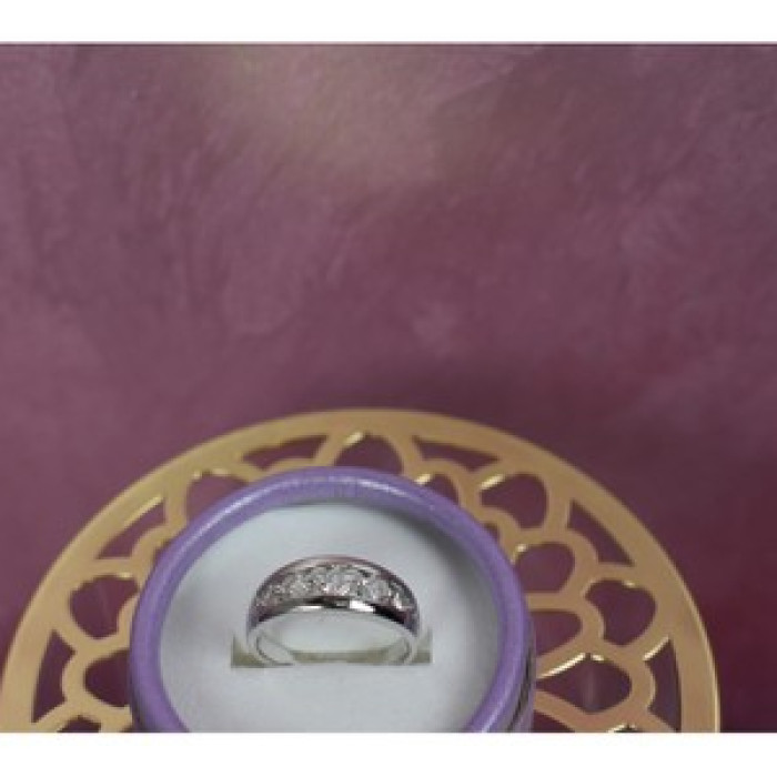 925 Sterling Silver CZ Band Ring Size 9.75