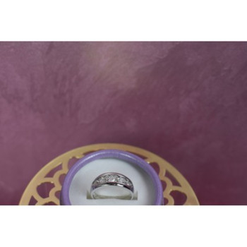 925 Sterling Silver CZ Band Ring Size 9.75