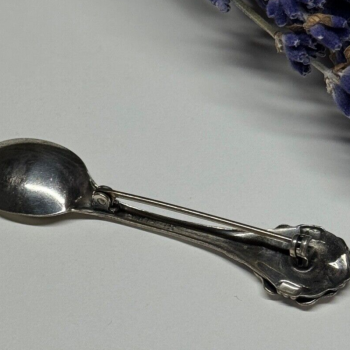 925 Sterling Silver Spoon Brooch