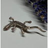 925 Sterling Silver Ruby & Marcasite Lizard Brooch