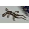 925 Sterling Silver Ruby & Marcasite Lizard Brooch
