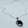 925 Sterling Silver Blue Enamel Chain With Pendant
