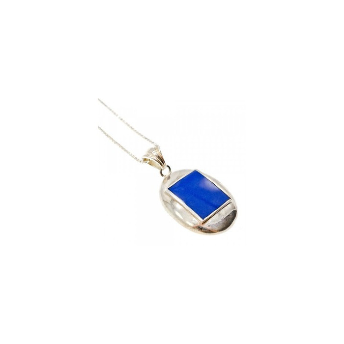 925 Sterling Silver Blue Enamel Chain with Pendant