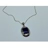925 Sterling Silver Blue Enamel Chain with Pendant
