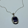 925 Sterling Silver Blue Enamel Chain With Pendant