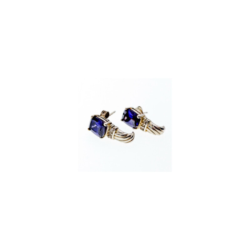 Avon 925 Sterling Silver Iolite Stud Earrings