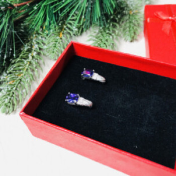 Avon 925 Sterling Silver Iolite Stud Earrings