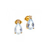 14K YELLOW GOLD TOPAZ & DIAMOND EARRINGS