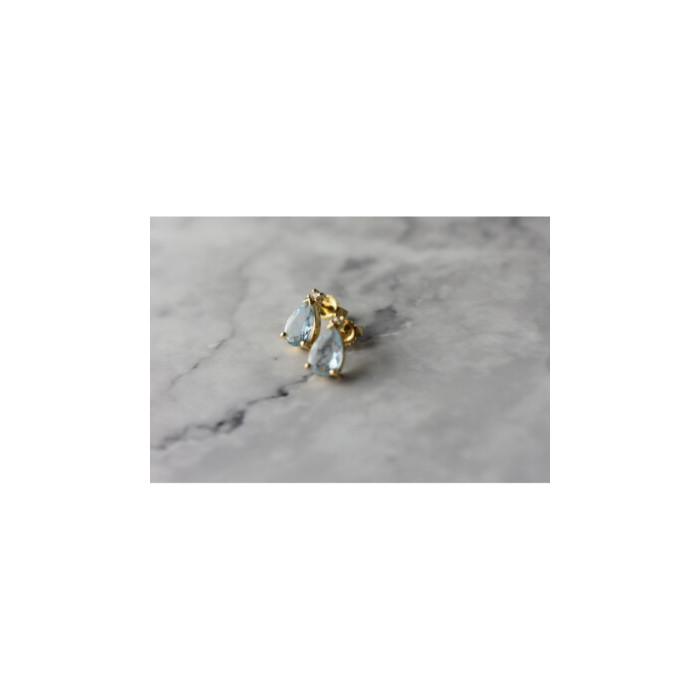 14K YELLOW GOLD TOPAZ & DIAMOND EARRINGS