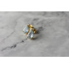 14K YELLOW GOLD TOPAZ & DIAMOND EARRINGS