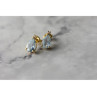 14K YELLOW GOLD TOPAZ & DIAMOND EARRINGS