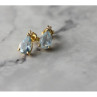 14K Yellow Gold Topaz & Diamond Earrings