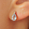 14K Yellow Gold Topaz & Diamond Earrings