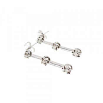 10K White Gold Diamonds Stud Earrings