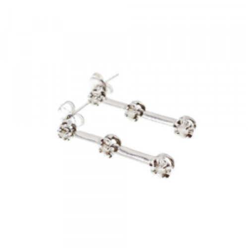 10K White Gold Diamonds Stud Earrings