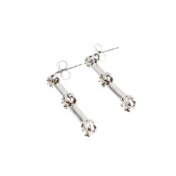10K White Gold Diamonds Stud Earrings