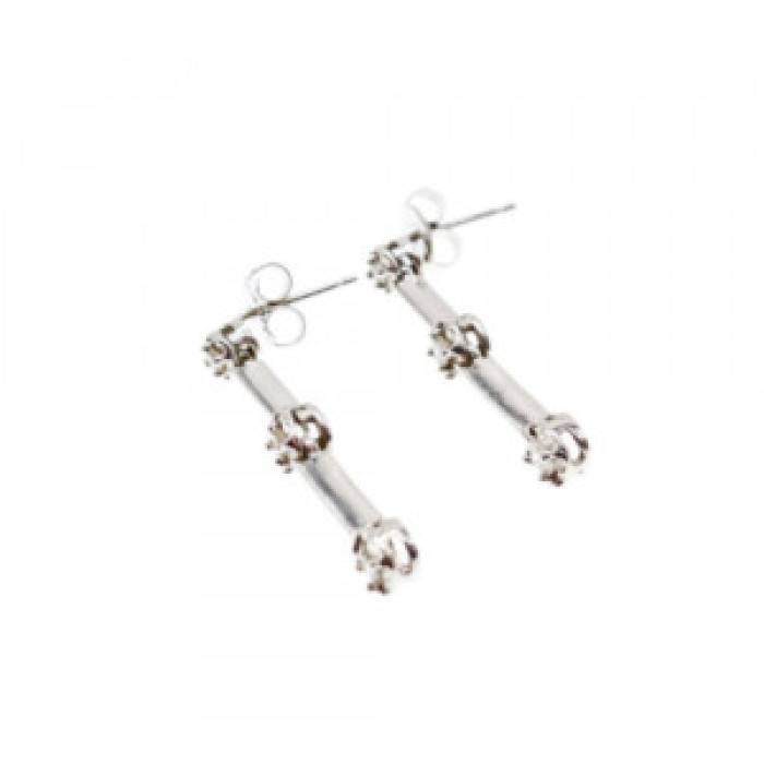 10K White Gold Diamonds Stud Earrings
